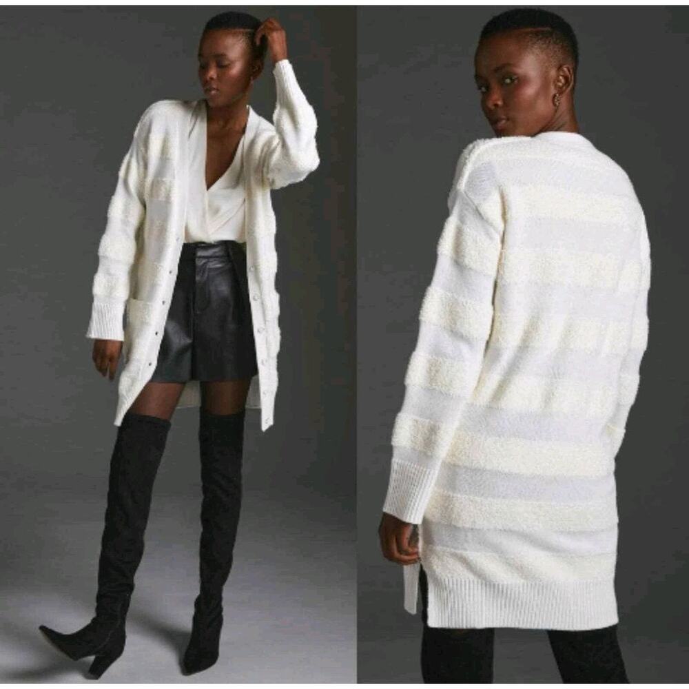 Daily Practice Anthropologie Striped Long Cardigan Sweater NWT